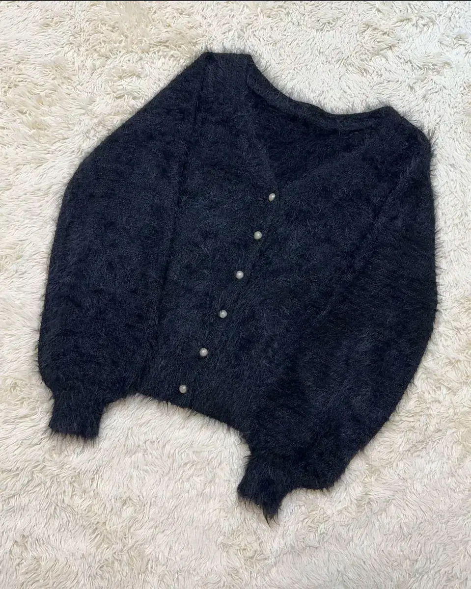 일본 수입 빈티지 Rabbit black cardigan